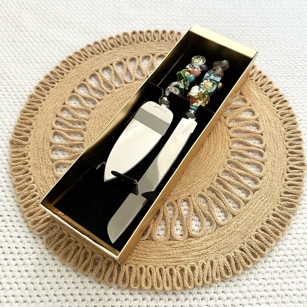 Christopher Radko Birthday Parade Cake Serving Knife Set 2 Clowns Balloons NIB